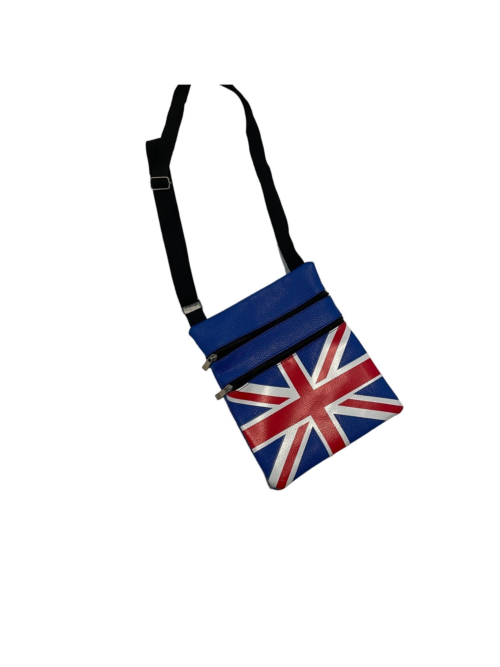 Faux Leather British Flag Print Adjustable Crossbody Bag Bt 6026